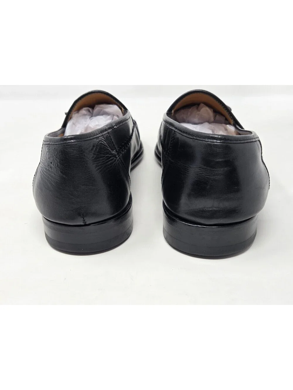Sandro Moscoloni Black Leather Tassel Loafers Mens Size 9.5